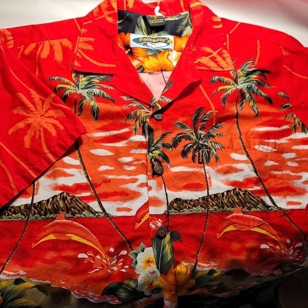Men's Palmwave Hawaiian Button Front Shirt